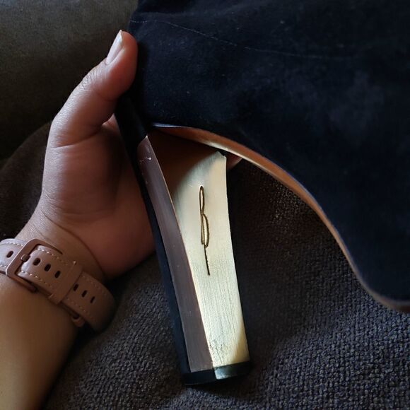 Brian Atwood suede black heeled boots 9 - Picture 7 of 9